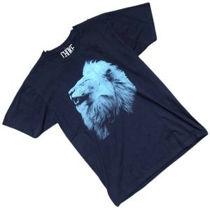 CHOKE 100% Fine Jersey Cotton Navy Lion T Shirt